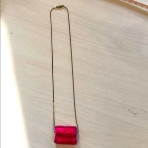 Sterling silver necklace chain with pink bead